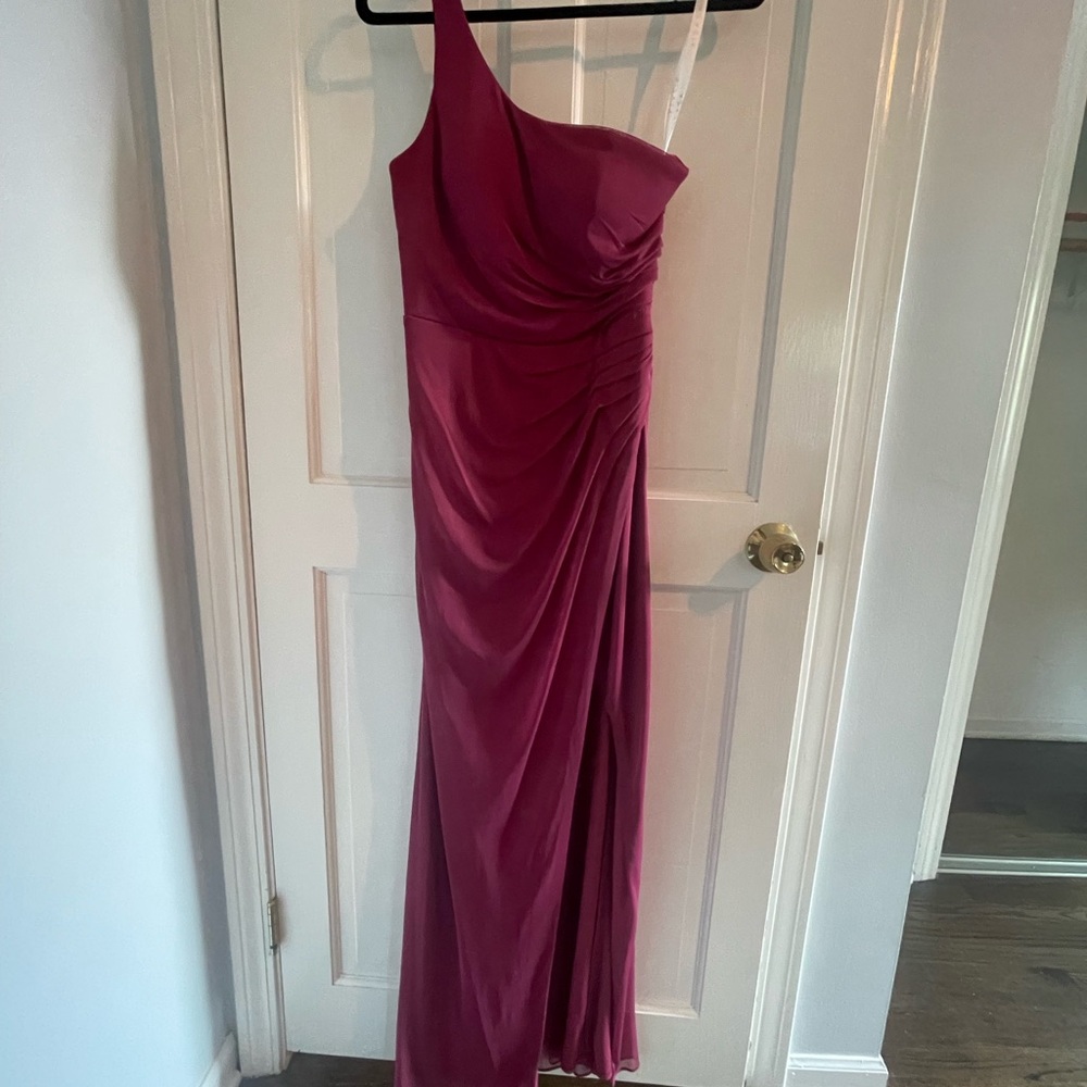 Azazie One-Shoulder Magenta Dress